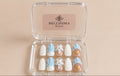 Coastal Pearl | Handmade Light Blue Shell Press-On Nails - Size Small