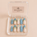 Water droplets 3D nail gel handmade press-on nails- Size Small