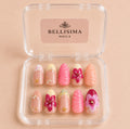Multi-coloured beachy 3D designed nail gel handmade press-on nails- Size Medium