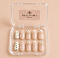 Polka dot gold rhinestone gem handmade press-on nails - Size Medium