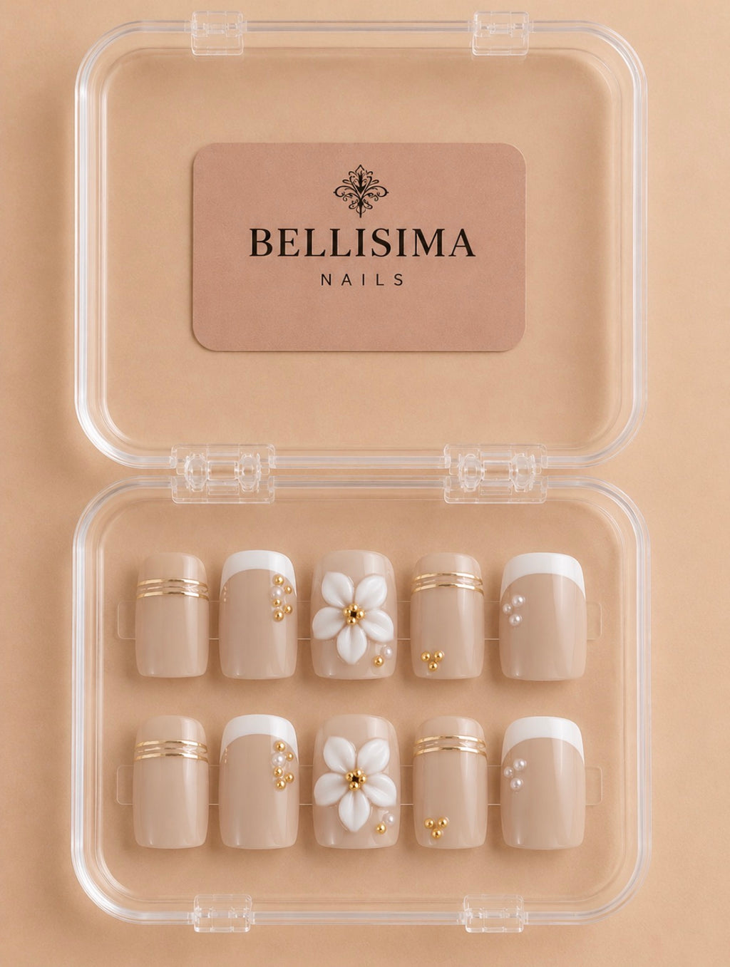 Ivory Pearl Handmade Press-On Nails Size-Medium